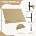 thumbnail image 6 of Outsunny 10' x 4' Retractable Awning, Non-Screw, Beige, 6 of 9
