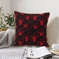 thumbnail image 4 of KLL Red Skulls 2 Decorative Throw Pillow Covers Velvet Soft for Couch Sofa Bedroom Living Room Outdoor (No pillow core)- 18"x18", 4 of 5