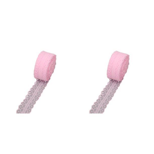 Bearachild Cinta de encaje de moda - Patrón duradero y hermoso Artesanía Cinta de regalo Tela multifuncional E3-4 rosa 2Conjunto