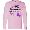 thumbnail image 3 of Inktastic Fibromyalgia Awareness Butterfly Ribbon Long Sleeve T-Shirt, 3 of 5