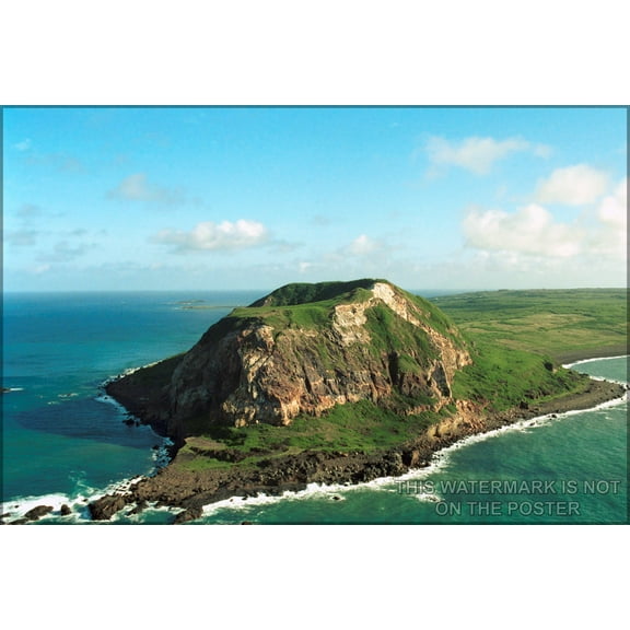 24"x36" Gallery Poster, Mount Suribachi on the Island of Iwo Jima, Japan