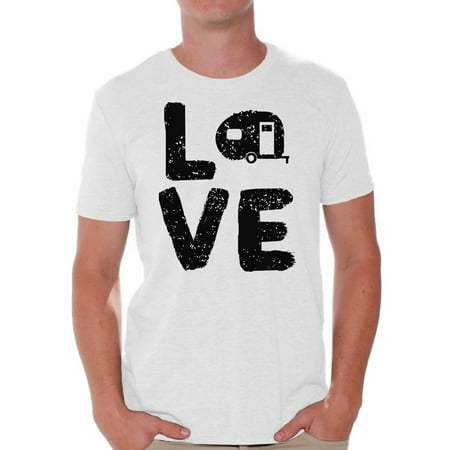 Awkward Styles Love Mens Shirt Love Camping Men's T Shirt Camping Clothes for Him Love Camping Shirt for Boyfriend Camping Lovers Gifts Camper T Shirt for Dad I Love Camping Shirt for