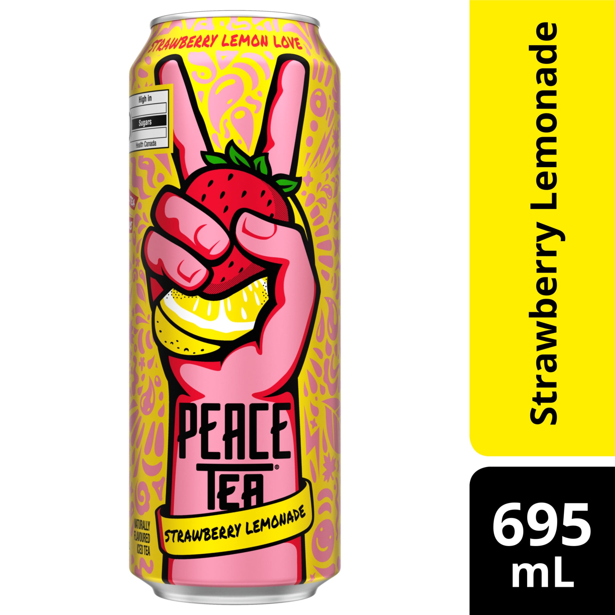 Peace Tea Strawberry Lemon Love Can, 695 mL, 695mL