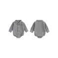 thumbnail image 2 of BemeyourBBs Newborn Baby Boy Girl Plaid Gingham Bubble Romper Shirt Infant Baby Boys Spring Summer Fall Winter Clothes Lapel Neck Long Sleeve Button Down Dress Shirt Romper Bodysuit, 2 of 9