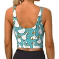 thumbnail image 3 of Haiem Cartoon Funny Goose Pattern Womens Sports Bra - U Neck Padded Low Impact Yoga Bra Workout Crop Top Gym Moisture-Wicking Workout Vest -X-Large, 3 of 9