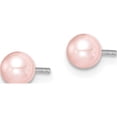 thumbnail image 2 of Sterling Silver Madi K Rhod-P 4-5mm Pink Round Fwc Pearl Stud Earrings (4.4 X 4.4) Made In Canada qe15339, 2 of 5