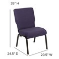 thumbnail image 4 of Flash Furniture Advantage 20.5" Fabric Church Chair in Royal Purple and Gold, 4 of 5