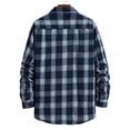 thumbnail image 4 of Ketyyh-chn99 Men's Polo Shirts Big and Tall Mens Shirts Long Sleeve The New Men's Regular Long Sleeve Plaid Flannel Shirt Navy,M, 4 of 5