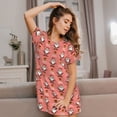 thumbnail image 3 of Balery Merry Christmas Santa Claus Camisón de manga corta con cuello redondo para mujer, cómodo y elegante., 3 of 6
