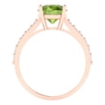 thumbnail image 4 of 2.3 ct Round Cut Natural Peridot Solitaire with Accents Engagement Ring for Women in 18K Rose Gold, 4 of 5