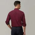 thumbnail image 4 of HISDERN Burgundy Dress Shirts Men's Formal Long Sleeve Button Down Shirt Business Wedding, 4 of 7