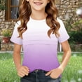 thumbnail image 2 of Zpanxa Girls T Shirts Ombre Print Crew Neck Short Sleeve Summer Casual Tee, 2 of 5
