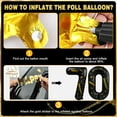 thumbnail image 7 of Black Gold Happy 70th Birthday Balloons, 60th Birthday Decorations Black Gold Happy Birthday Banner Number 70 Foil Balloon 70 Years Old Party Supplies for Father Mother 70th Birthday, 7 of 7