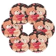 thumbnail image 2 of WOBOGO Cute Teddy Near Couple Pattern Coil Coasters Set of 6 Minimalist Cotton Woven 3.94 inch Non-Slip Insulated and Absorbent Home Accessories., 2 of 7