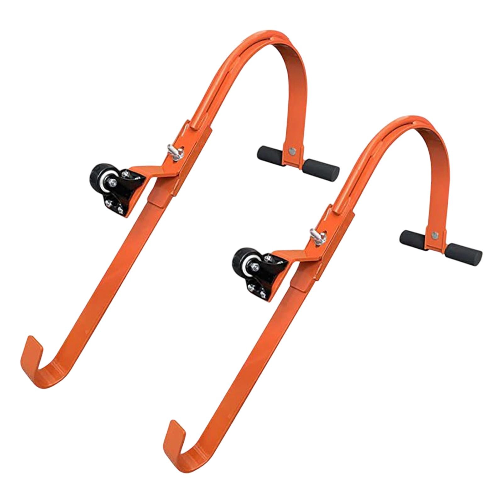 S SERENABLE 2 Pieces Ladder Roof Hooks with Wheel Damage Roof Ridge Extension