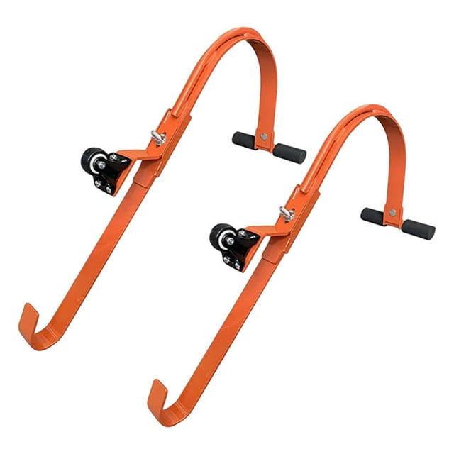 jinwen 2 Pieces Ladder Roof Hooks with Wheel Damage Roof Ridge Extension