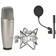 Samson C01U Pro USB Studio Condenser Microphone + Samson SP01 Spider Shockmount + Mr Dj 4 Inch Pop Filter