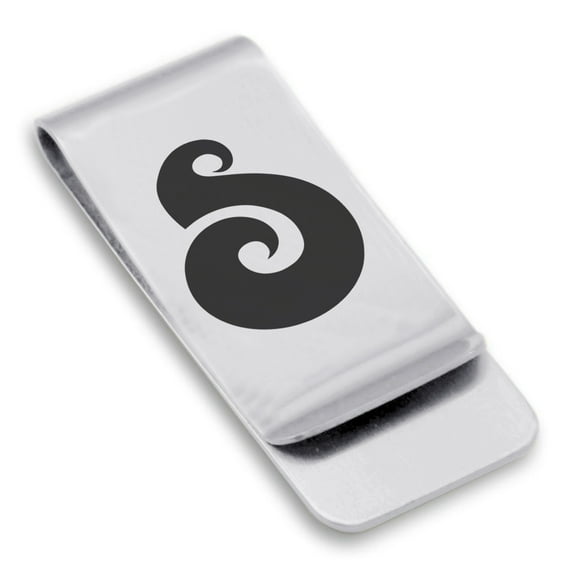 Stainless Steel Matau (Fish Hook) Maori Symbol Classic Slim Money Clip Credit Card Holder
