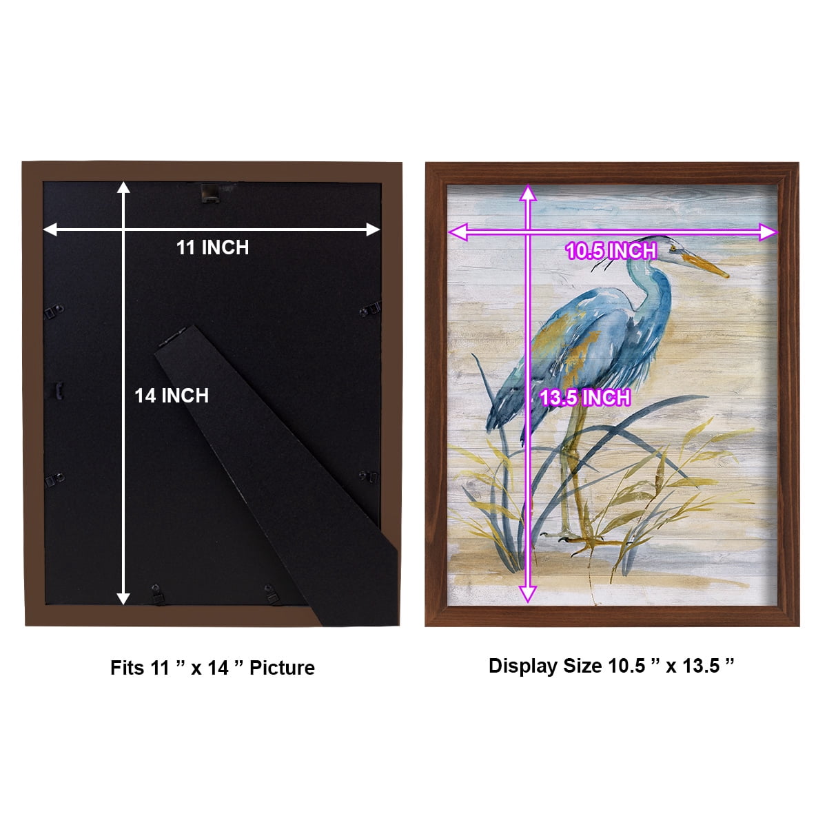Blue Heron I -Framed Print w/glass-Chestnut