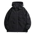 thumbnail image 4 of Womens Waterproof Rain Jacket Lightweight Zip Up Hooded Trench Coat Loose Fit Packable Windbreaker Black S, 4 of 7