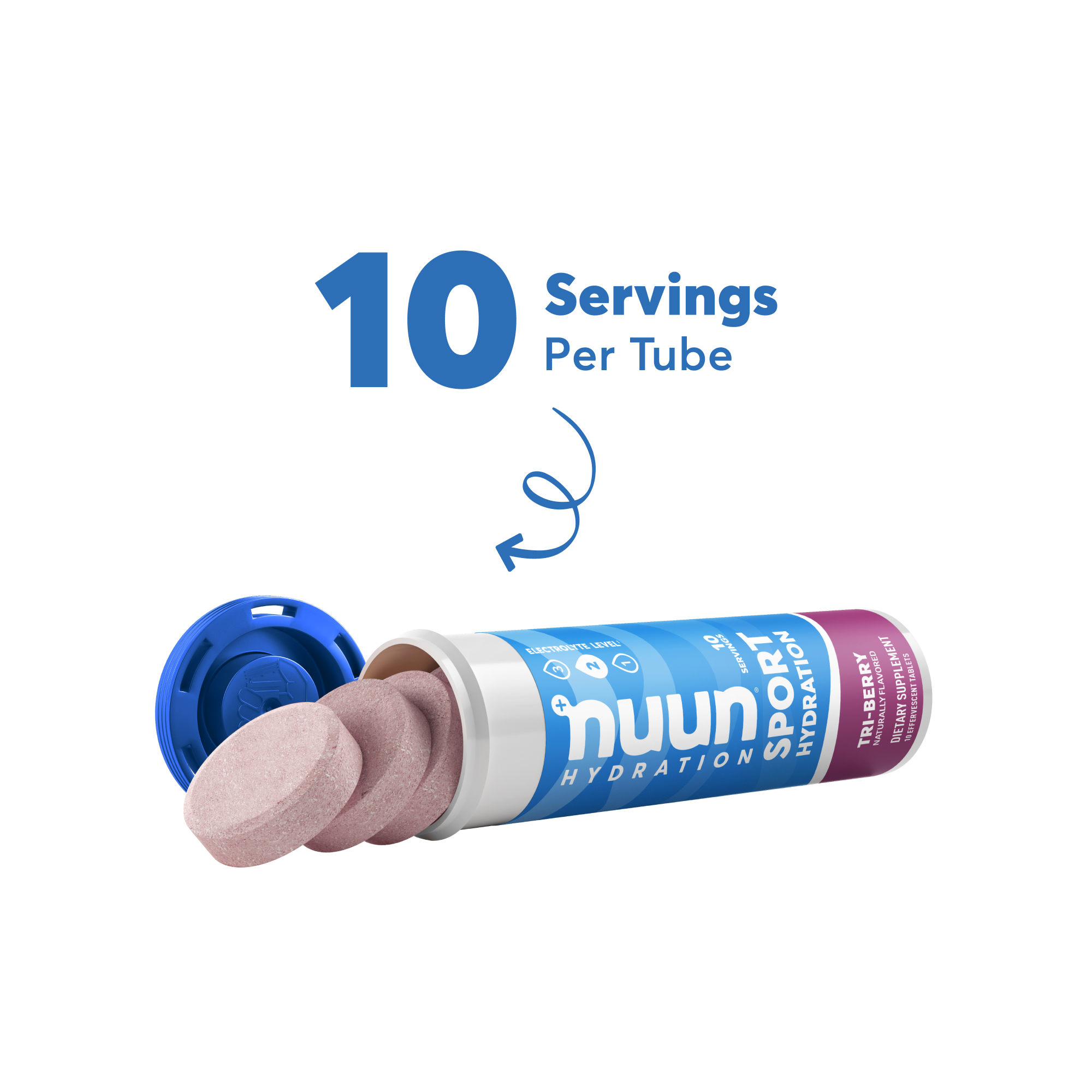 Nuun Sport Electrolyte Tablets for Proactive Hydration, Tri-Berry Tablets, 10 Count Tube - image 4 of 6