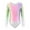 Pink Green, variant on Kids Girls Gymnastics Bodysuit Ballet Leotard Dancewear Long Sleeve Tie-dyed Gym Suit Onesies Training Suit for Dance 5-12Y