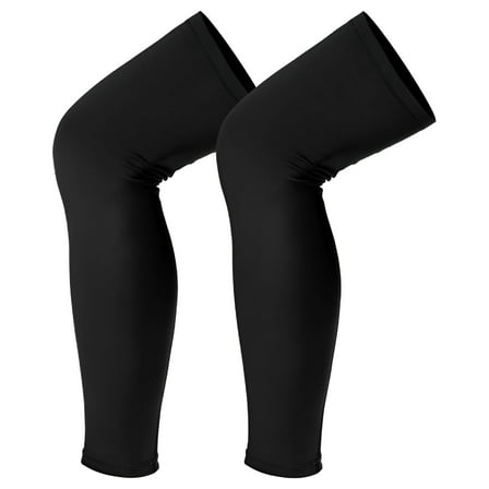 TELOLY 2Pairs Leg Sleeves Compression Long Knee Sleeve UV Protect for Men Women Sport Basketball Football,Xxl