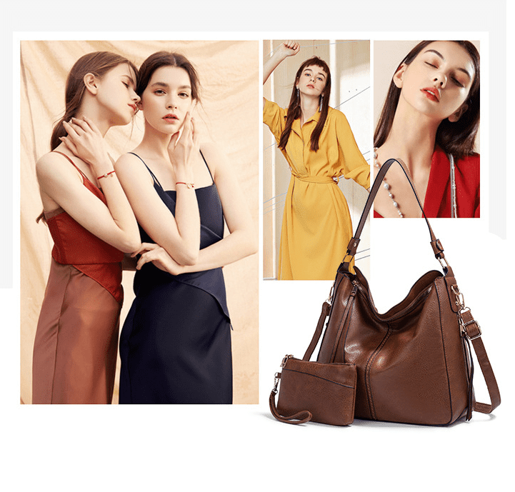 Arcticwind Shoulder Purse Handbag for Women, Hobo Tote Bags, Shoulder bag for Women, Vintage Simple style, wIth small bag & long shoulder stra, Brown style