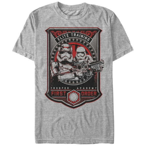 Men's Star Wars The Force Awakens First Order Stormtrooper Academy Graphic Tee Athletic Heather 3X Large