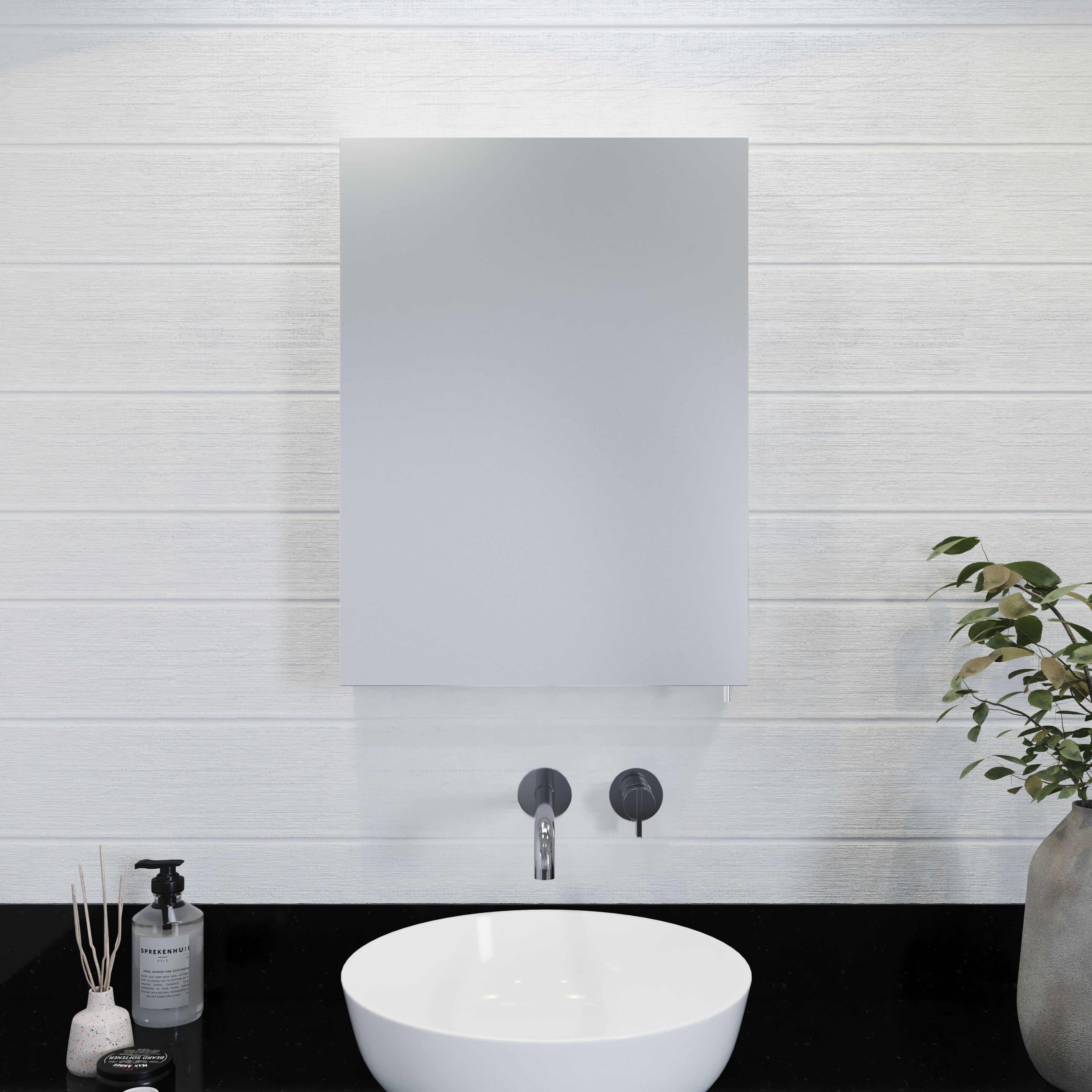 Croydex Finchley Single Mirror Door Bathroom Medicine Cabinet, Soft Close (20x26 in)