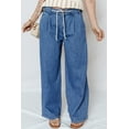 thumbnail image 3 of Women's Dusk Blue Wide Leg Jeans – Casual High Waist Denim for Everyday Style, 16, 3 of 6