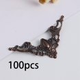 thumbnail image 3 of GUOOL 100 Pcs Supports d'Angle Style Antique Appliques Ornements Triangle Fleur bronze Rouge, 3 of 9