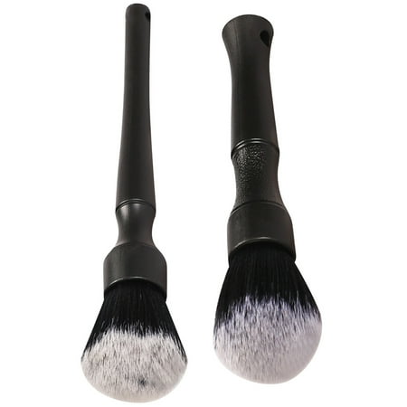 

NICEXMAS 2pcs Car Detailing Brush Automotive Interior Cleaning Brushes (Black)