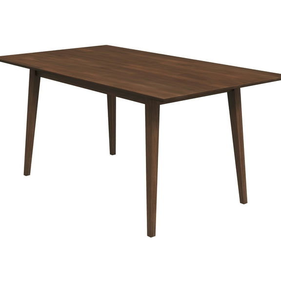 Rectangular Solid Wood Dining Table With Mid-century Modern Style, Brown Stain Finish, 4-6 Seats Brown, 4 To 6