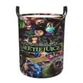 thumbnail image 1 of Cestas para ropa sucia Beetlejuice, bolsas plegables con asas, cesto de almacenamiento redondo plegable, 1 of 8