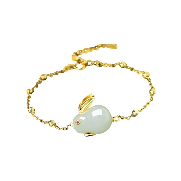 Milaget Rabbit Jewelry Animal Bracelet Bunny Necklace for Daughter Family Birthday Gifts Bangle