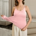 thumbnail image 5 of Lixiuxyad Cami Tank Top Camisole For Women Built In Bra Tank Tops Plus Size Flowy Adjustable Spaghetti Strap Tanks Pleated Loose Vest,Pink, 5 of 5