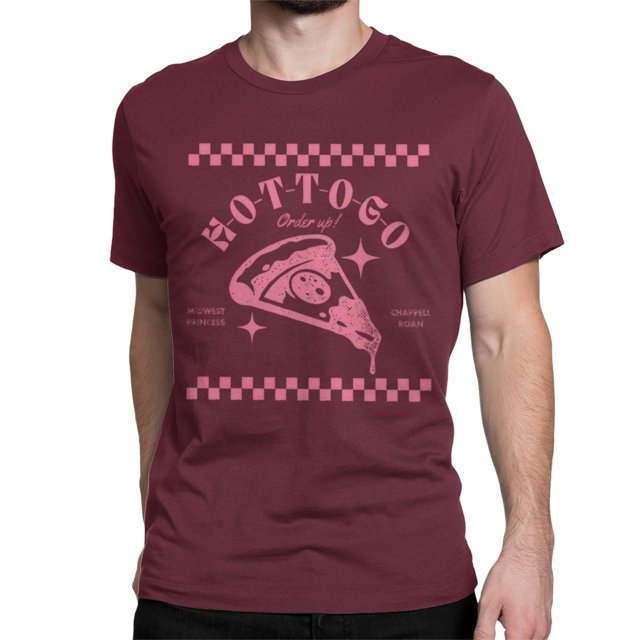 Camiseta Chappell Roan Hot To Go Pizza para hombre y mujer, de algodón, divertida, de cantante, musical, de manga corta, estampada.