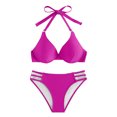 thumbnail image 5 of Women's 2 Piece Bikini Set Spaghetti Strap High Cut Push Up Underwire Swimsuit, 5 of 5