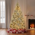 thumbnail image 2 of 6 FT Pre-lit Artificial Christmas Tree with 900 Branch Tips, Artificial Xmas Pine Tree with 300 Lights and Remote Control, Holiday Xmas Tree for Holiday Party Office Home, Silver, 2 of 5