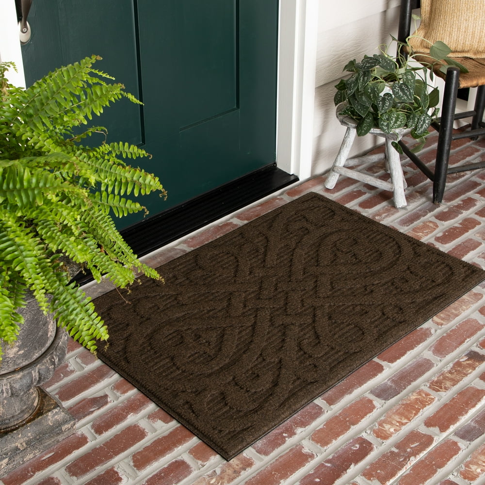 Mainstays Fleur De Lies Outdoor Doormat, Brown, 24" x 36"