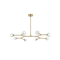 Elegant Lighting Zayne 8-Light Modern Crystal/Iron Pendant in Gold