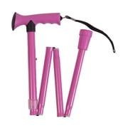 HealthSmart Colorful Walking Stick for Men and Women, Fashionable Comfort Grip Folding Walking Canes and Sticks with Soft Gel-like Handle, Collapsible Walking Stick, Adjustable, Pink