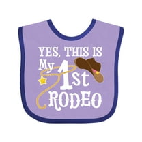 Inktastic Yes, This is My 1st Rodeo Cowboy Hat and Lasso Boys or Girls Baby Bib