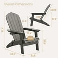 Adirondack Chair, Folding Outdoor Patio Furniture Chair, Gray