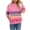 Pink Sweatshirts, variant on Qgtaibl Casual Sweatshirts for Women Rainbow Stripe Print Crew Neck Pullover Drop Shoulder Long Sleeve Soft Lightweight Daily Shirt Pink XL