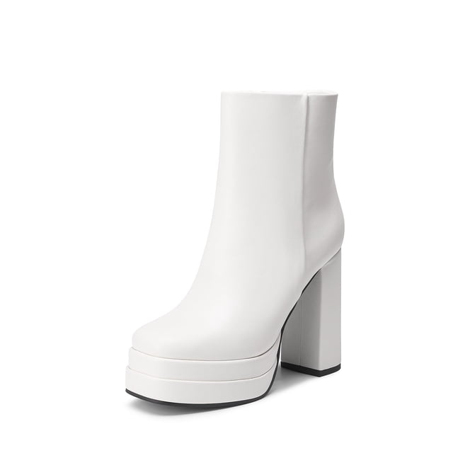 Botas de Plataforma con Tobillo para Mujer DREAM PAIRS SDAB2305W Blancas