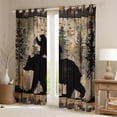 thumbnail image 2 of Homewish Safari Bears Curtains Pack of 2 (42x84 Each) For Female Men Adults,Lodge Cabin Curtains Blackout,Jungle Animal Wildlife Bedroom Curtains,Lightweight Room Decor, 2 of 6