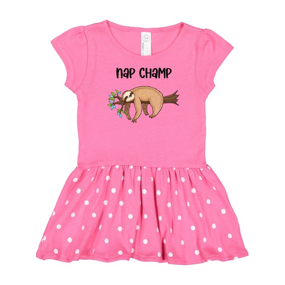 Inktastic Nap Champ Cute Sleeping Sloth Gift Baby Girl Dress
