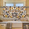 thumbnail image 2 of Yayeee Kitchen Curtains Tier Set of 2 Light Filtering 57"x24" Over Sink Window Panels, Brown Flowers, 2 of 7